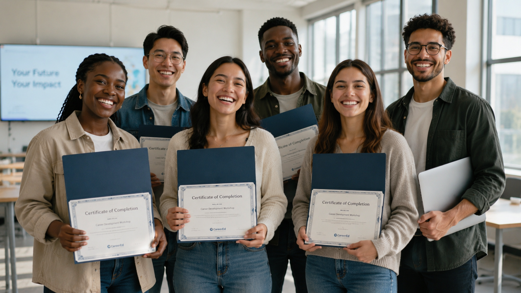 CareerEd participants celebrating a completed career development workshop